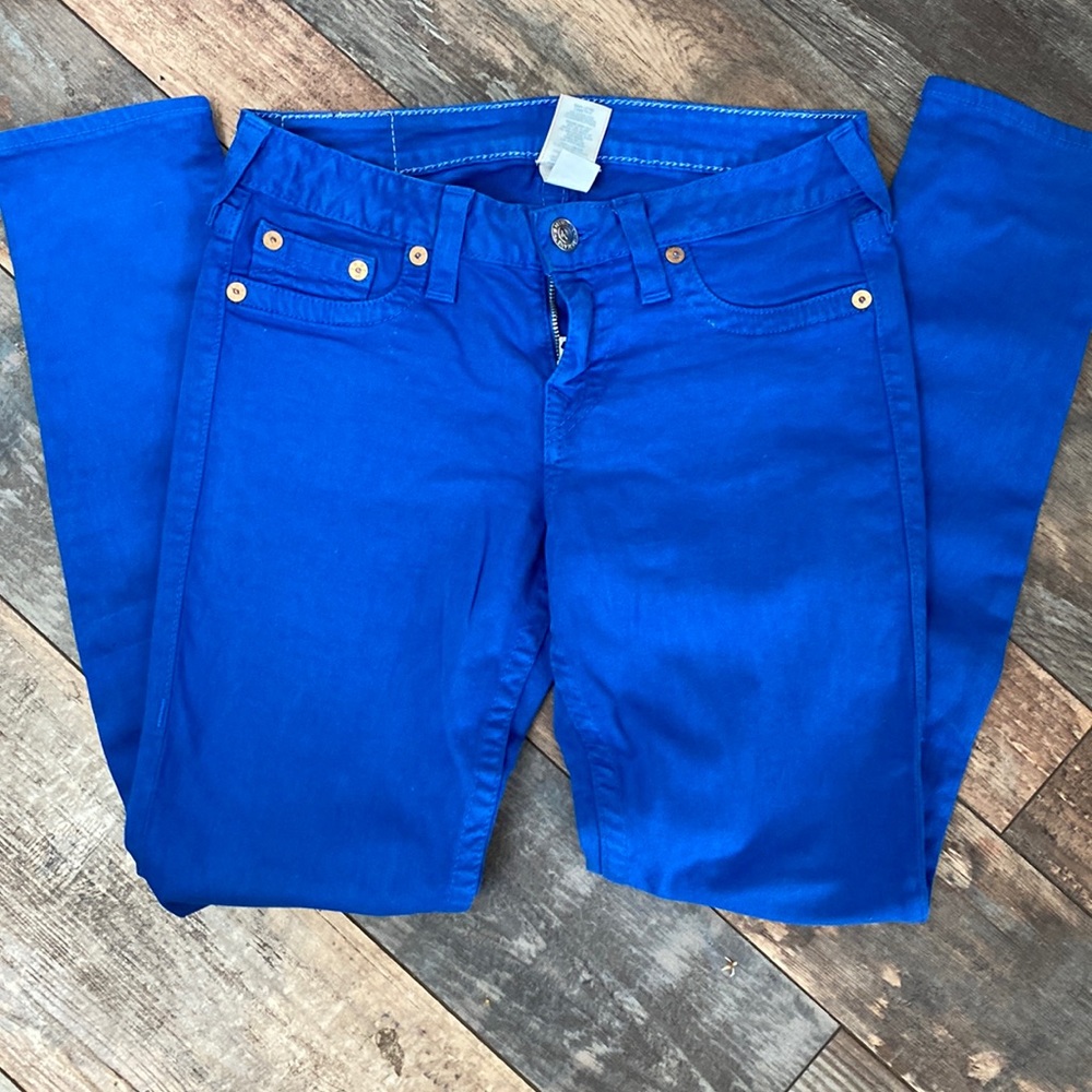 True Religion bright blue jeans